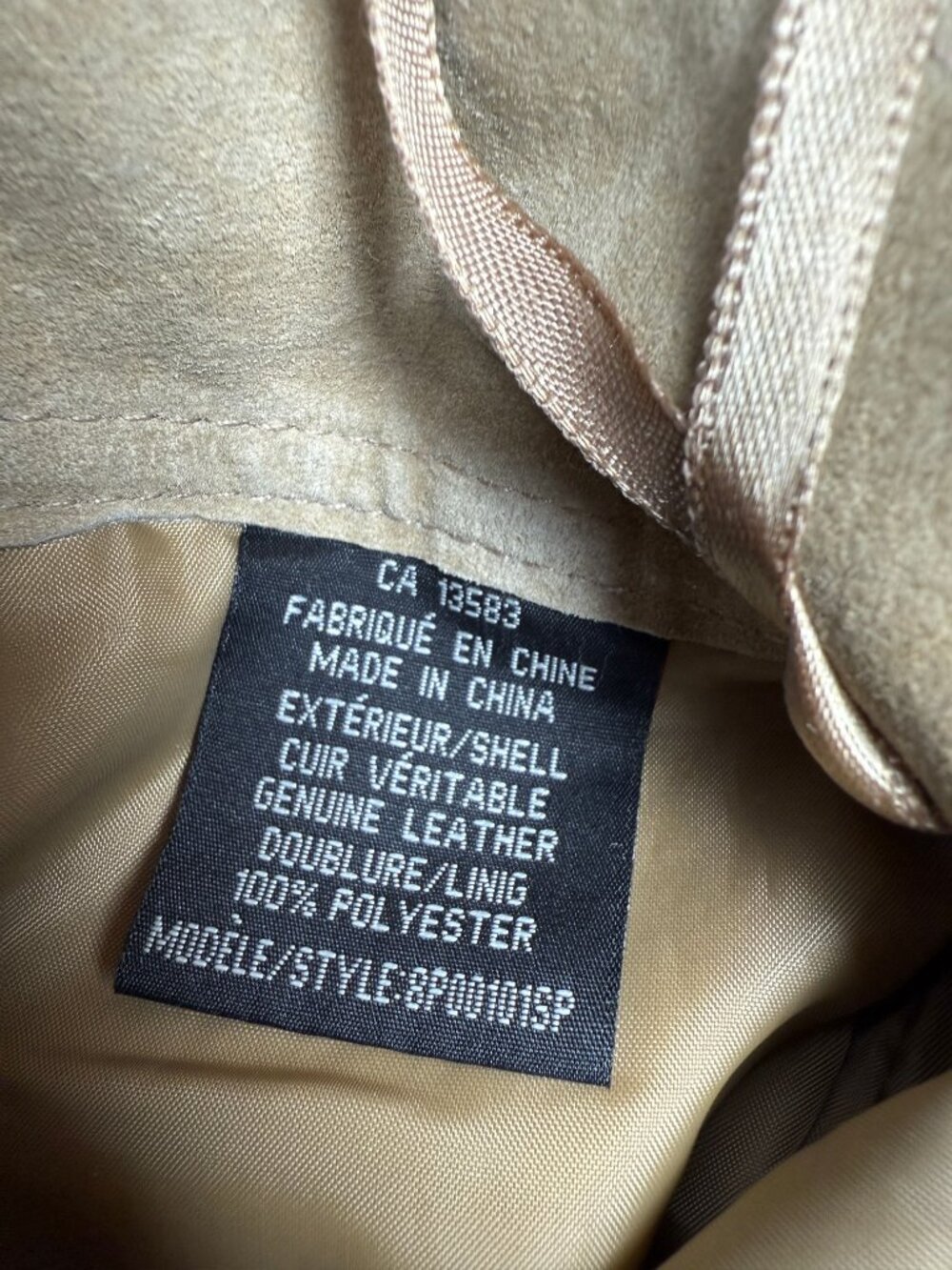 Vintage SAINT-GERMAIN-DES-PRÉS Genuine Leather Suede Beige Pants 7/8 Waist 28.5 - Picture 7 of 7